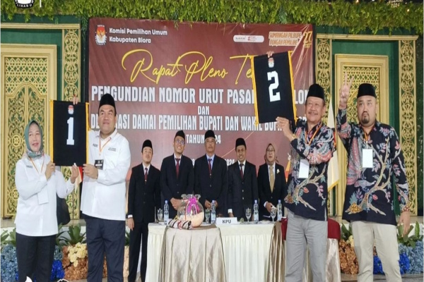 PENGUNDIAN NOMOR URUT PILKADA BLORA 2024 : ASRI 1, ABDI 2